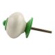 Cream Round Green Fitting Ceramic Knob